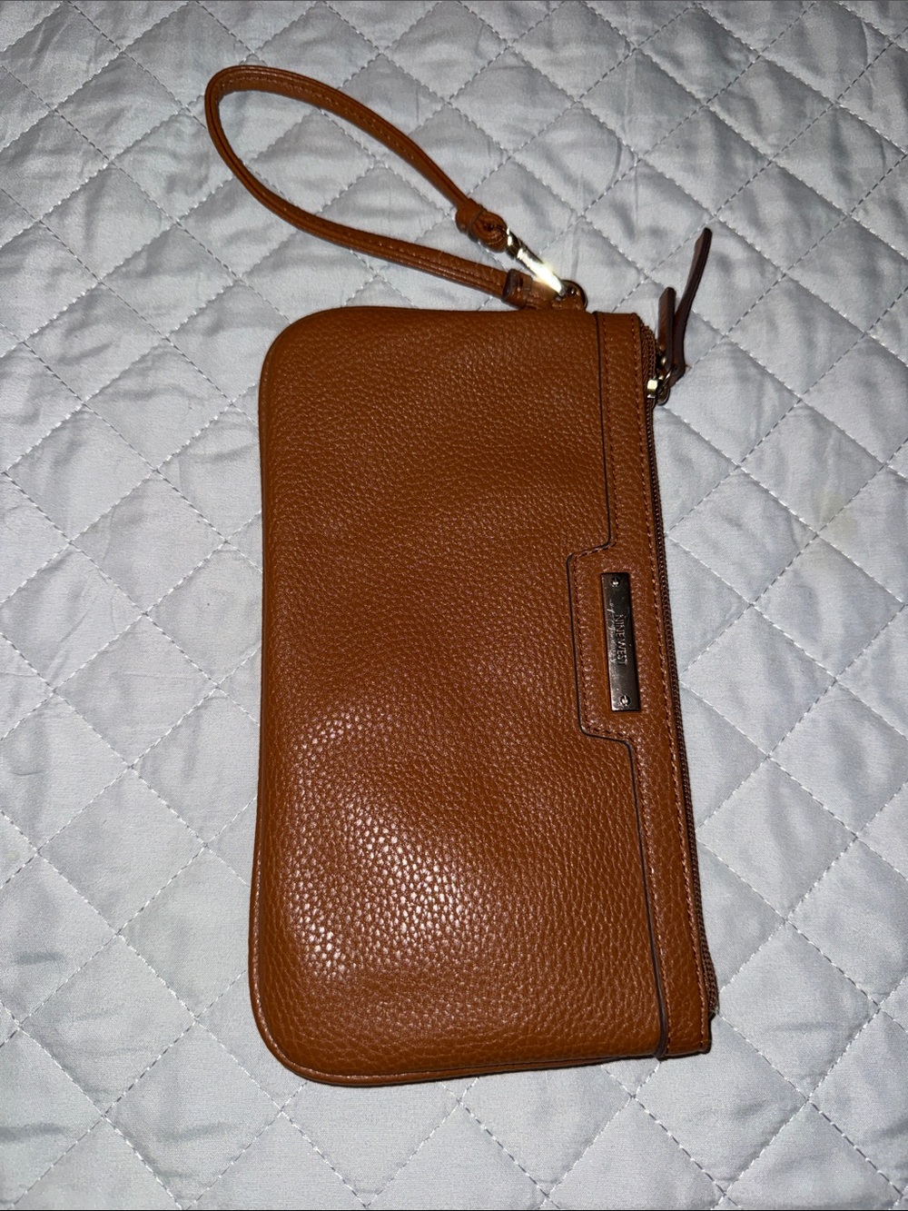 Nine West Leather Wristlet Phone Case - Brown